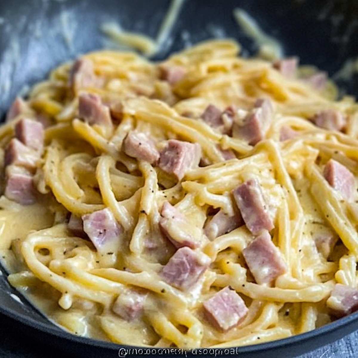 Cheesy Ham Pasta Delight Recipe