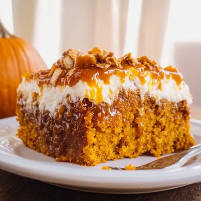 Moist Caramel Pumpkin Poke Cake Recipe