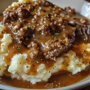 Ground Beef And Gravy Over Mashed Potatoes Recipe