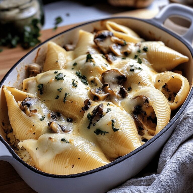 Creamy Garlic Mushroom Stuffed Shells Recipe