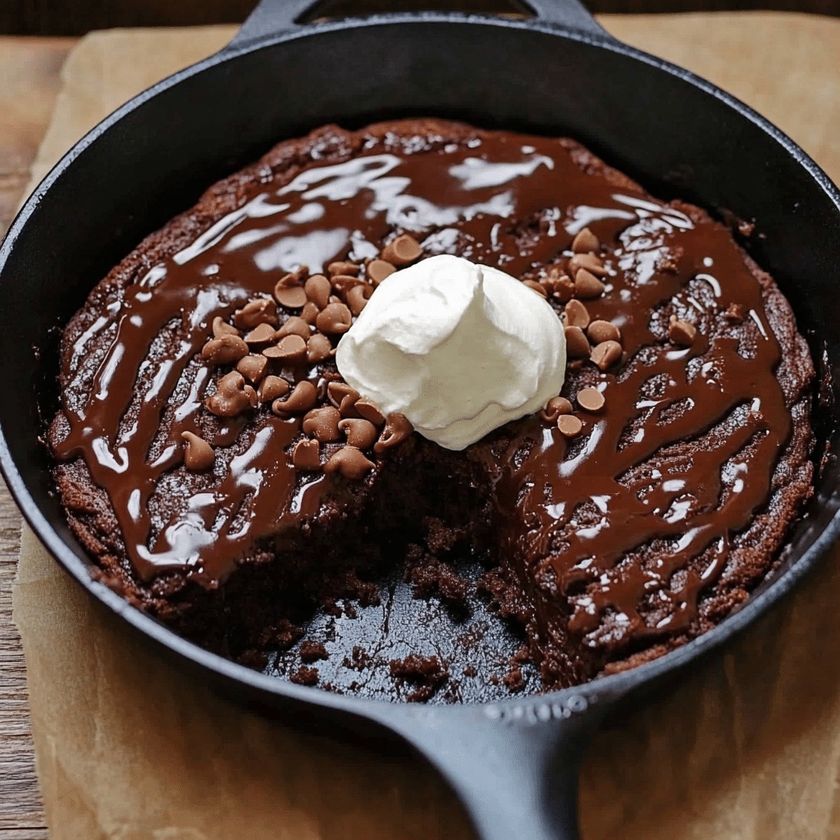 Gooey Chocolate Sheet Cake Skillet Recipe
