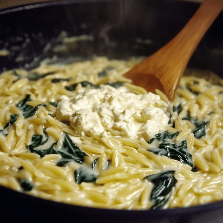 One-Pan Creamy Ricotta Spinach Orzo Recipe