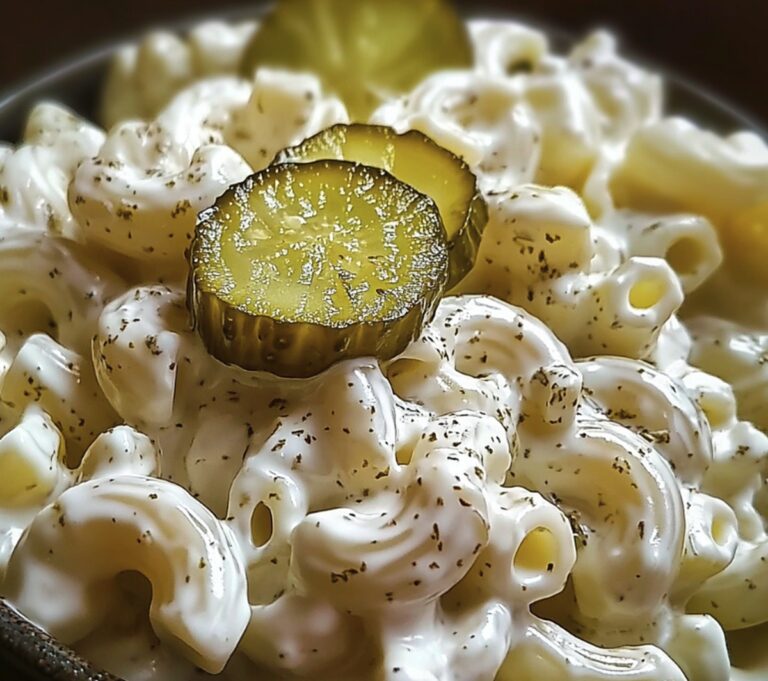 Tangy Dill Pickle Macaroni Salad Recipe