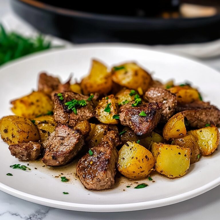 Sizzling Butter Steak Bites with Garlic Herb Potatoes Recipe