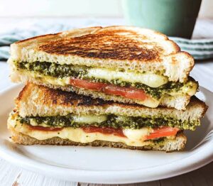 Crispy Pesto Grilled Cheese Recipe