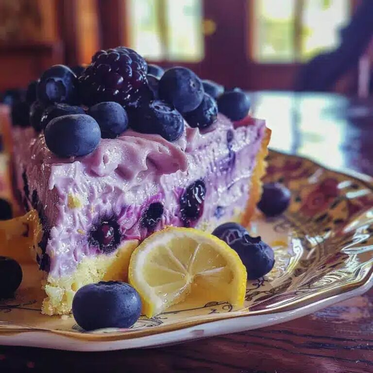 Heavenly Lemon Blueberry Shortbread Mousse Cake Recipe