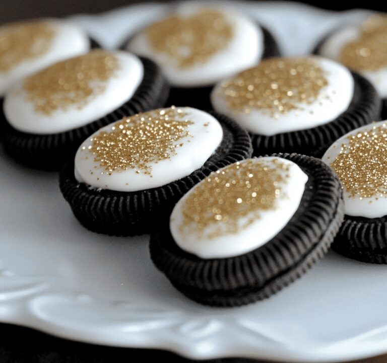 Gold Glitter Dipped Peanut Butter Oreos Recipe