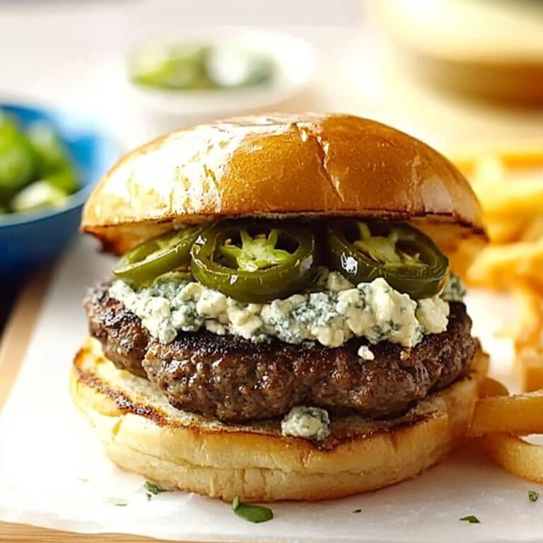 Spicy Jalapeno Burgers with Gorgonzola Recipe