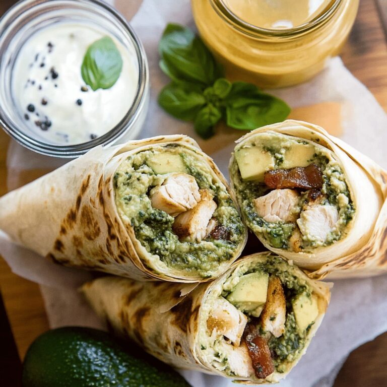Pesto Chicken And Avocado Bacon Salad Wraps Recipe