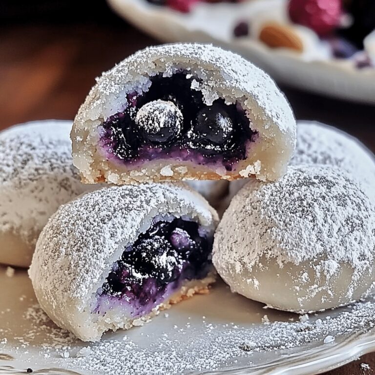 Blueberry-Filled Almond Snowball Cookies Recipe