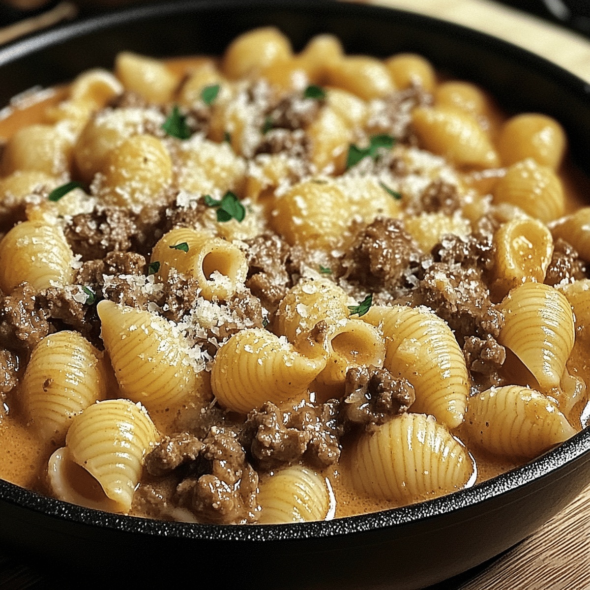 One-Pot Creamy Beef And Shells Recipe