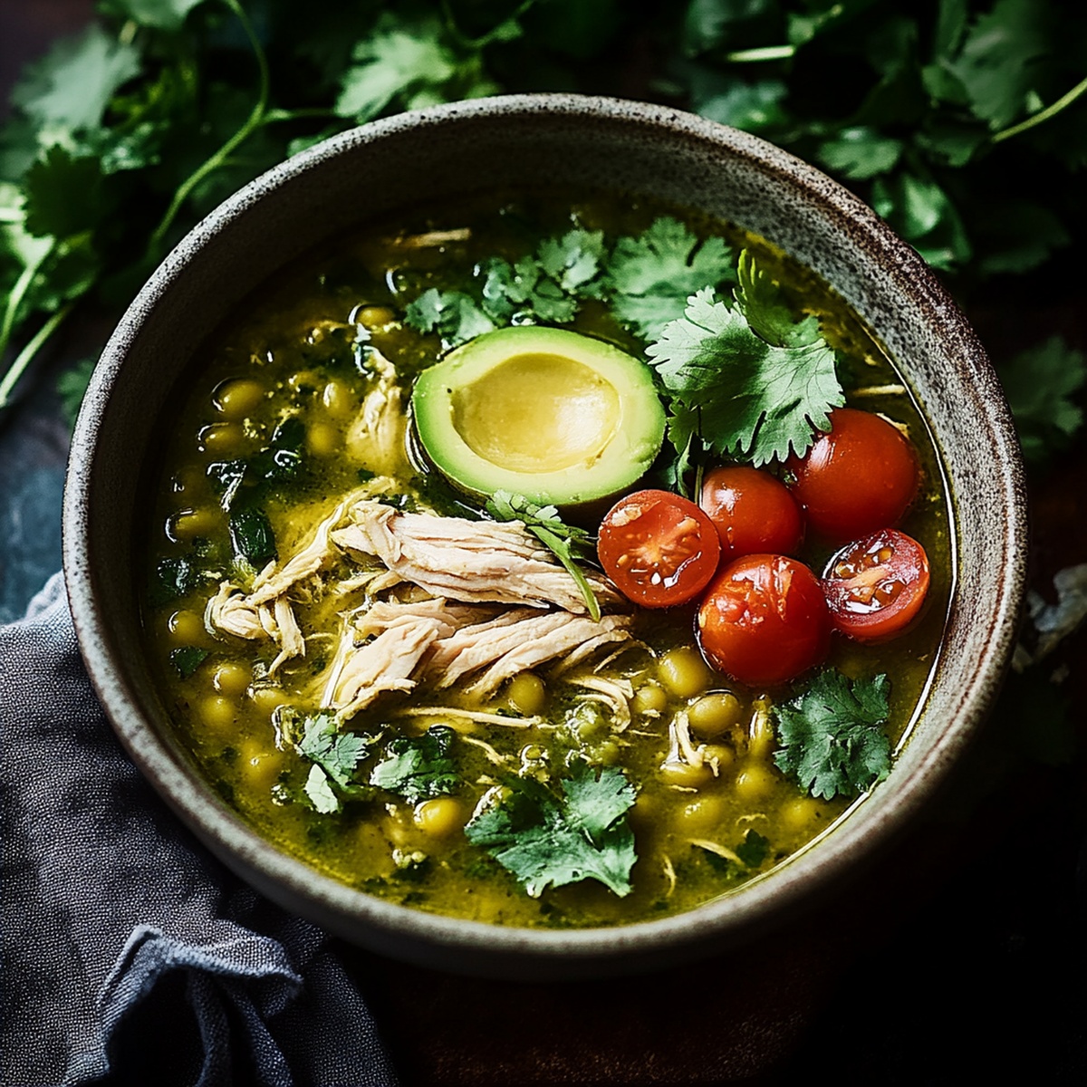 Hearty Crockpot Mexican Chicken Pozole Verde Recipe