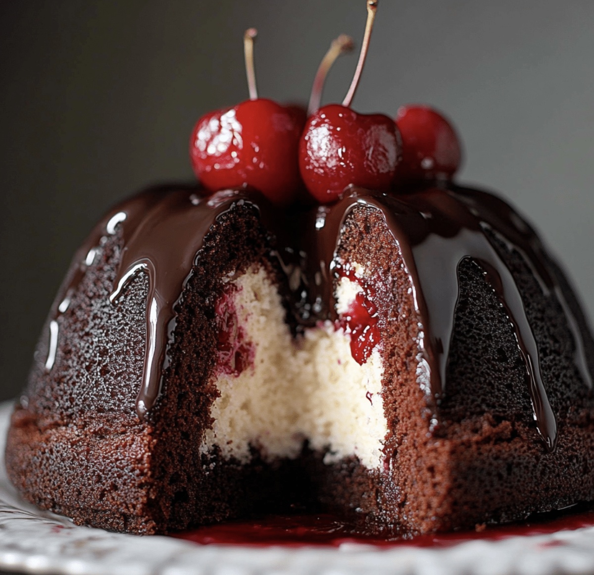 Cherry Chocolate Cream Cheese Bundt Cake Recipe