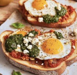Shakshouka Toast With Feta Fried Eggs Recipe