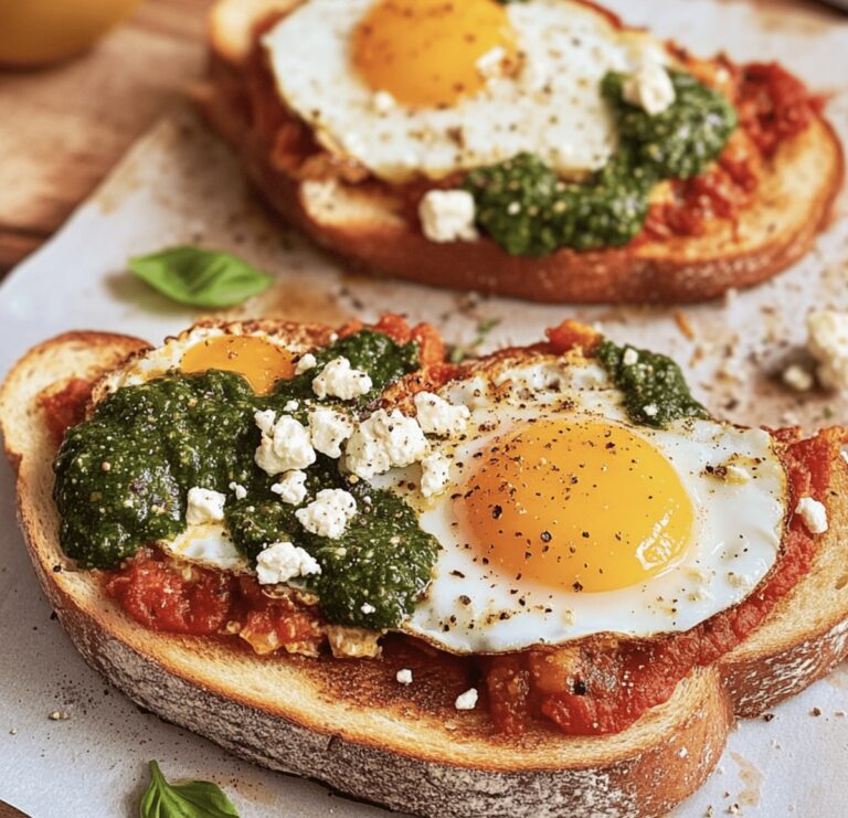 Shakshouka Toast With Feta Fried Eggs Recipe