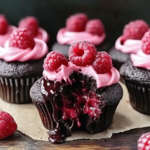 Raspberry Chocolate Lava Cupcakes Recipe