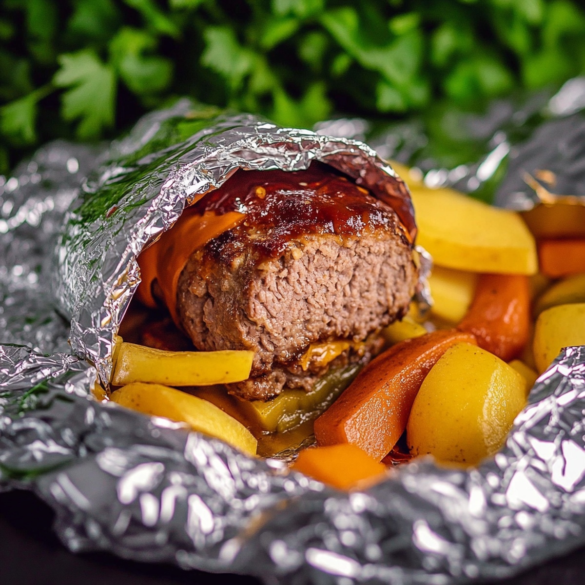 Sizzling Burger Dinner Foil Packets Recipe