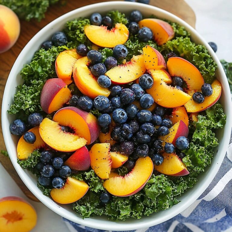 Vibrant Peach and Blueberry Kale Salad Recipe
