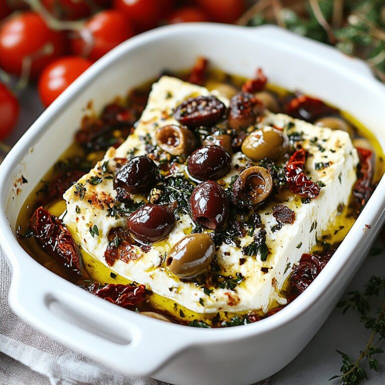 Mediterranean Baked Feta With Olives And Sun-Dried Tomatoes Recipe