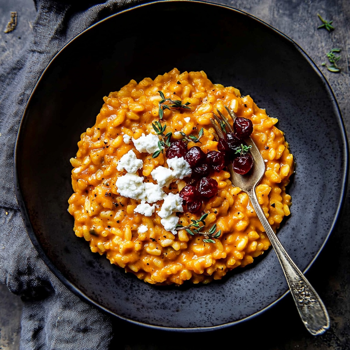 Velvety Pumpkin Risotto With Goat Cheese Recipe
