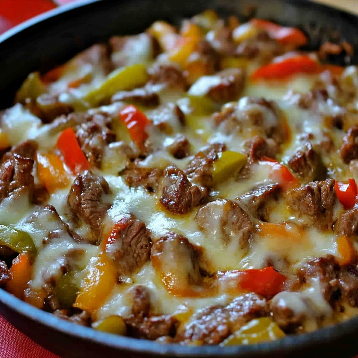 Sizzling Philly Steak & Cheese Skillet Recipe