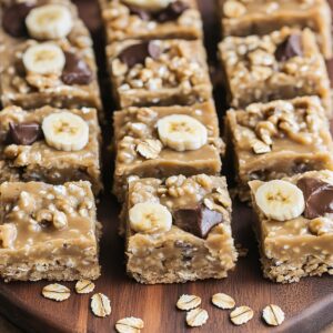 Wholesome Banana Peanut Butter Oatmeal Bars Recipe