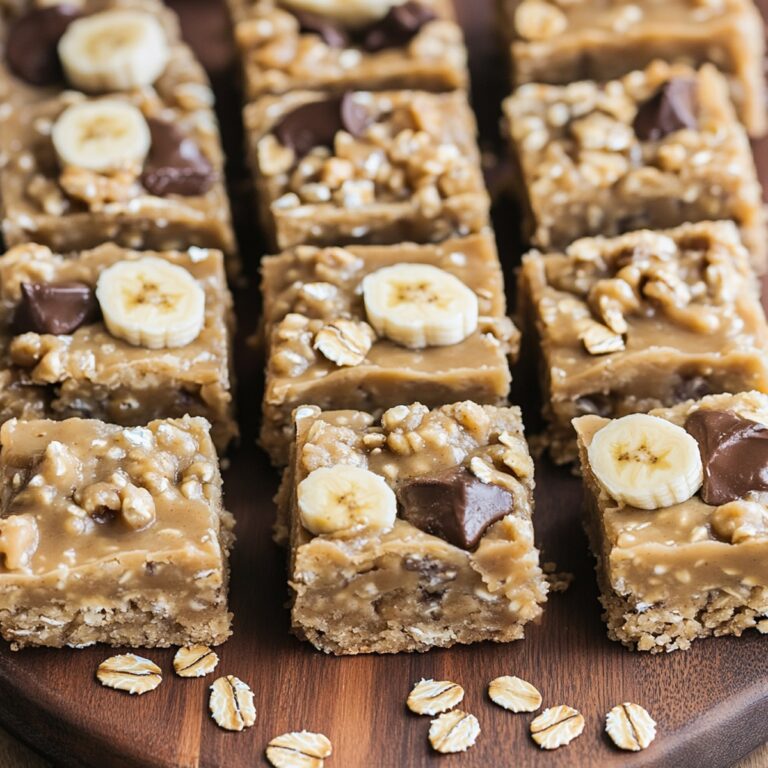 Wholesome Banana Peanut Butter Oatmeal Bars Recipe