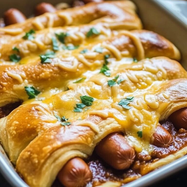 Cheesy Chili Cheese Crescent Hot Dog Bake Recipe