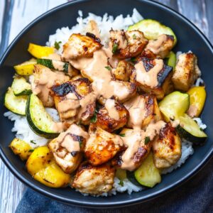 Crispy Air Fryer Hibachi Chicken & Vegetables Recipe
