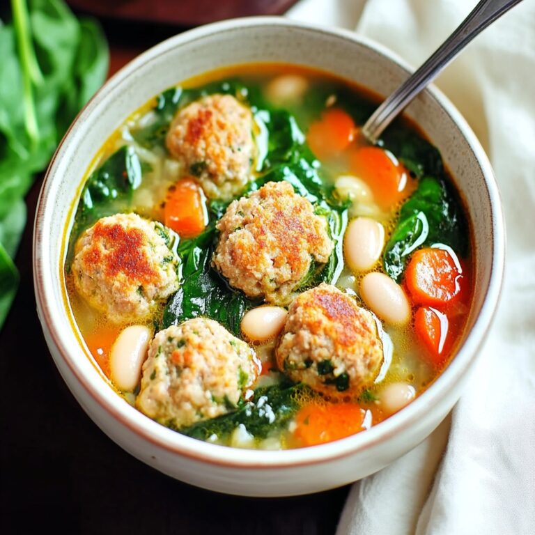 Hearty Spinach and White Bean Meatball Soup Recipe