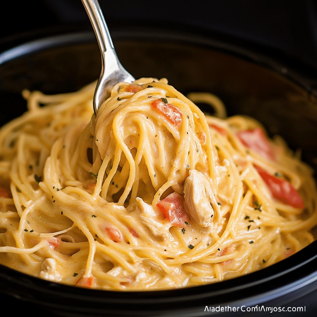 Easy Crockpot Chicken Spaghetti Recipe