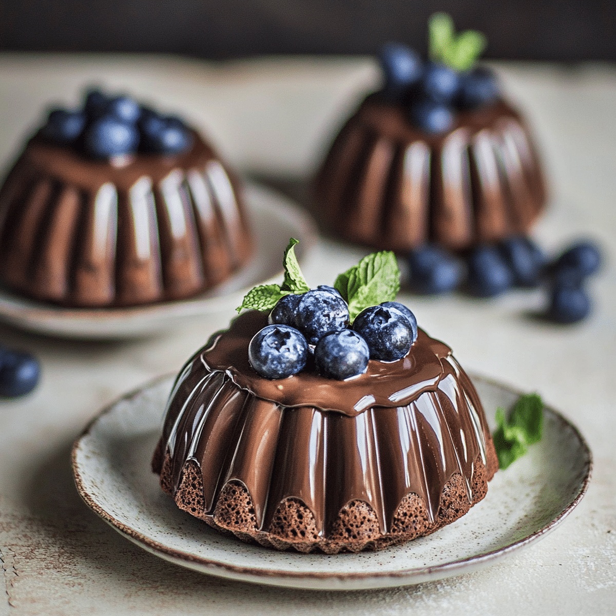 Triple Chocolate Mini Bundt Cakes Recipe