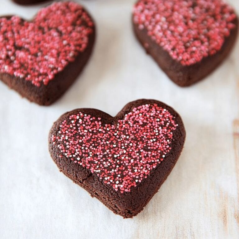 Chocolate Shortbread Heart Cookies Recipe