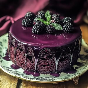 Midnight Blackberry Velvet Gothic Cake Recipe