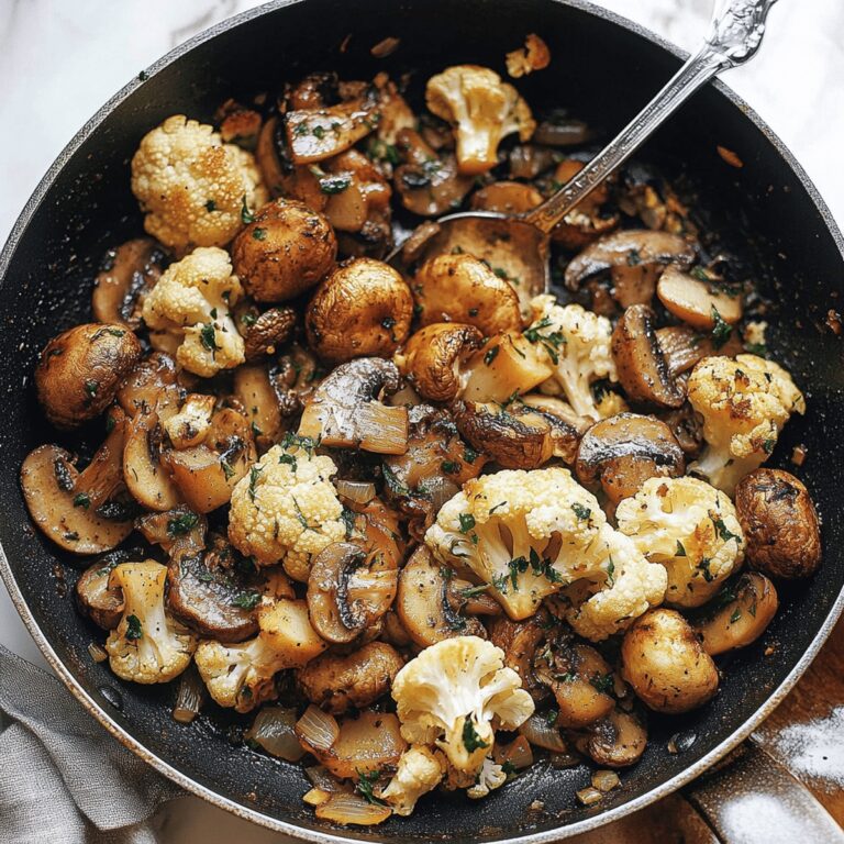 Garlic Mushrooms Cauliflower Skillet Recipe