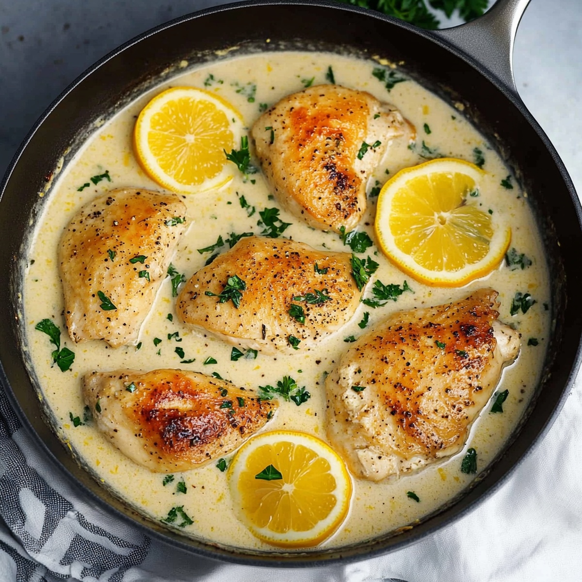 Tangy Lemon Pepper Skillet Chicken Recipe