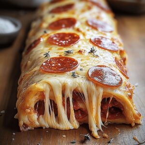 Cheesy Pepperoni Stromboli Recipe