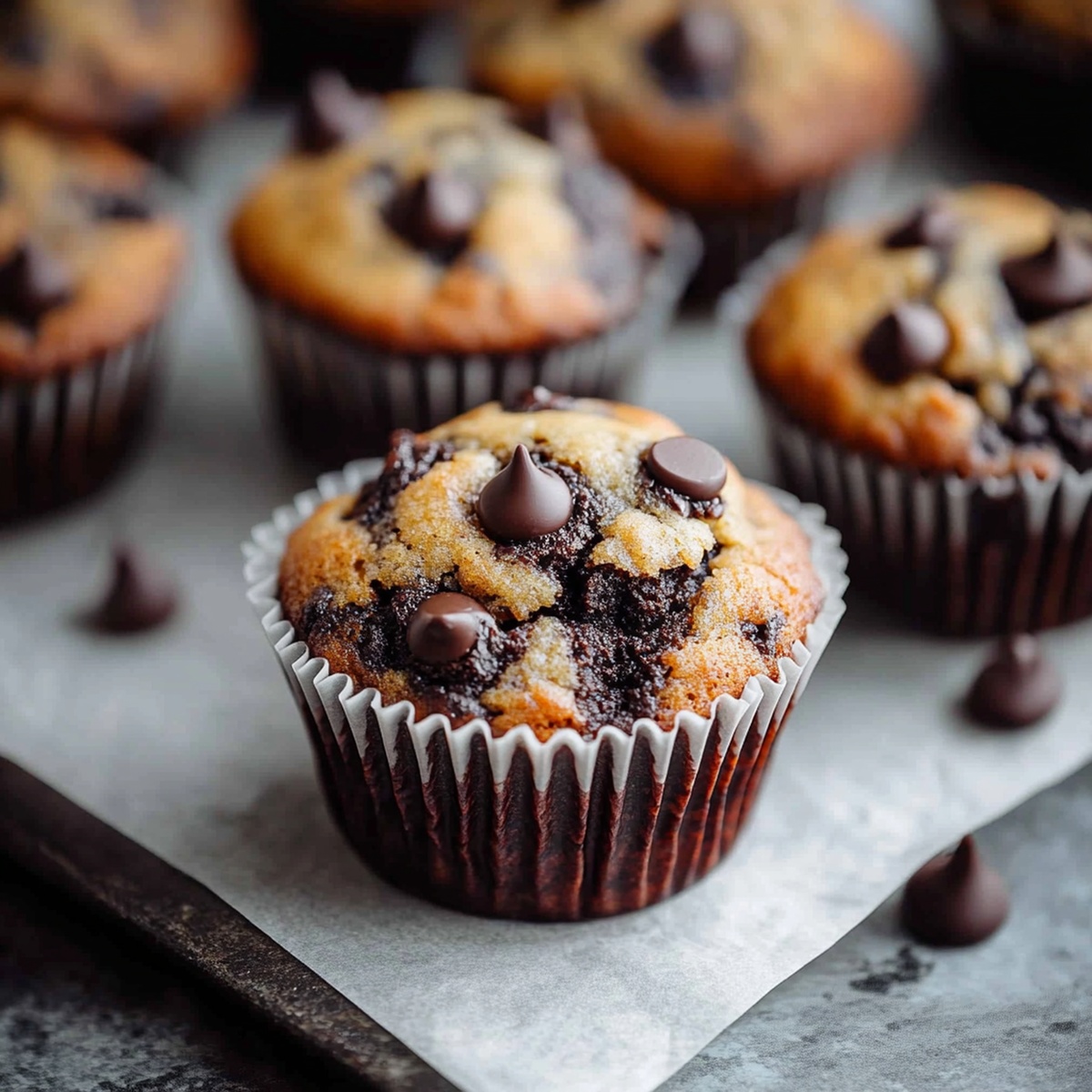 Moist Banana And Chocolate Muffins Recipe