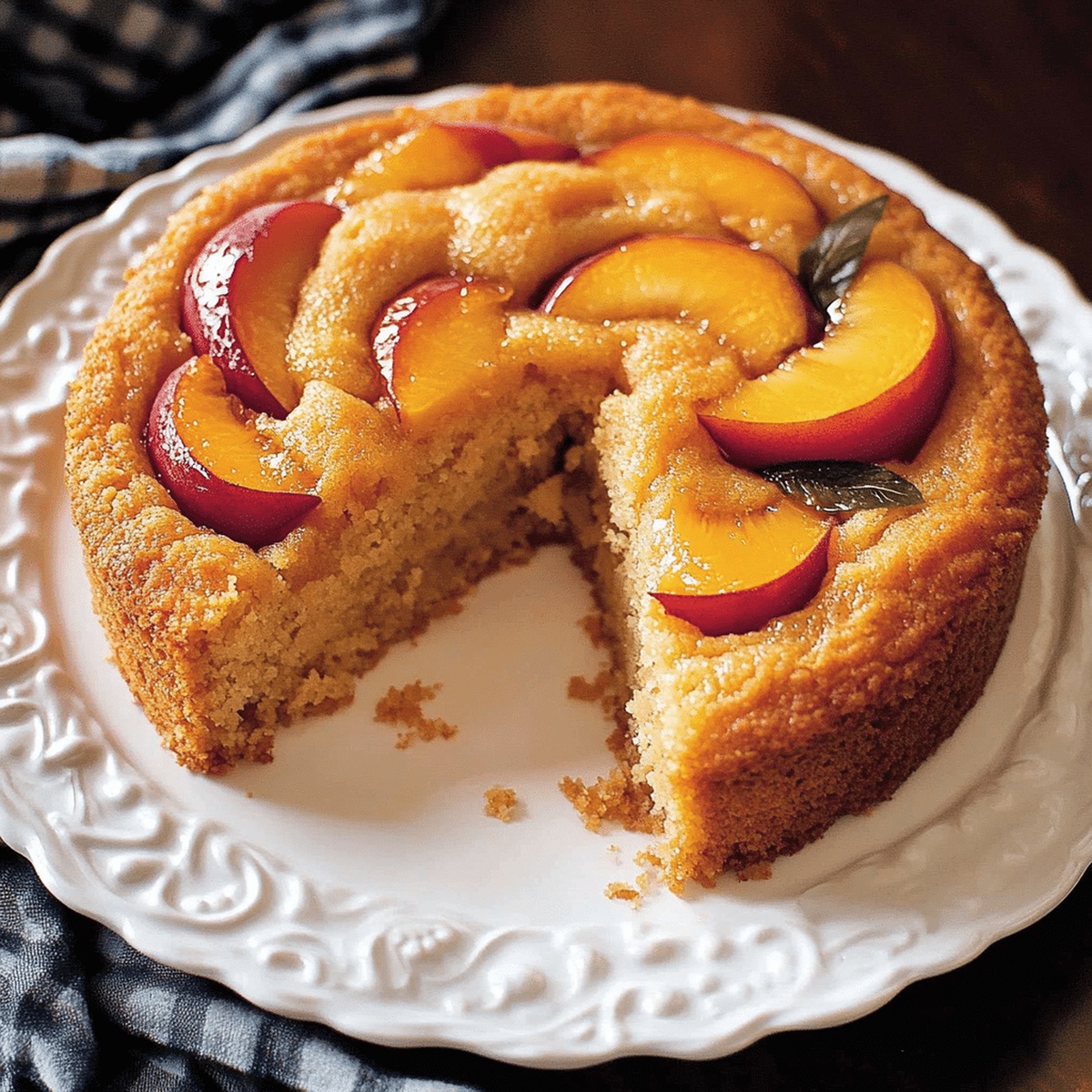 Vegan Peach Coffee Cake Recipe