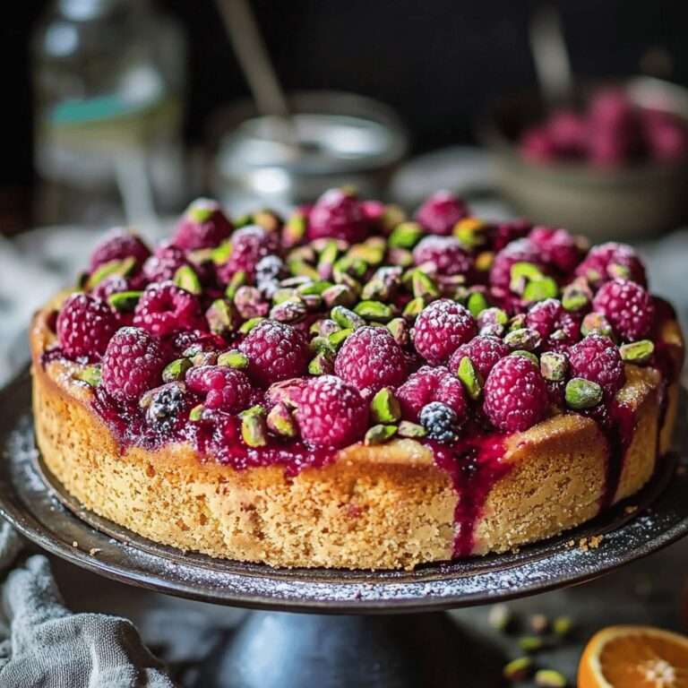 Raspberry Orange Pistachio Ricotta Cake Recipe