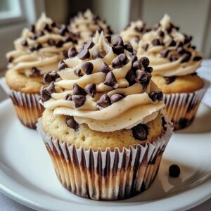 Sinful Chocolate Chip Cookie Dough Cupcakes Recipe