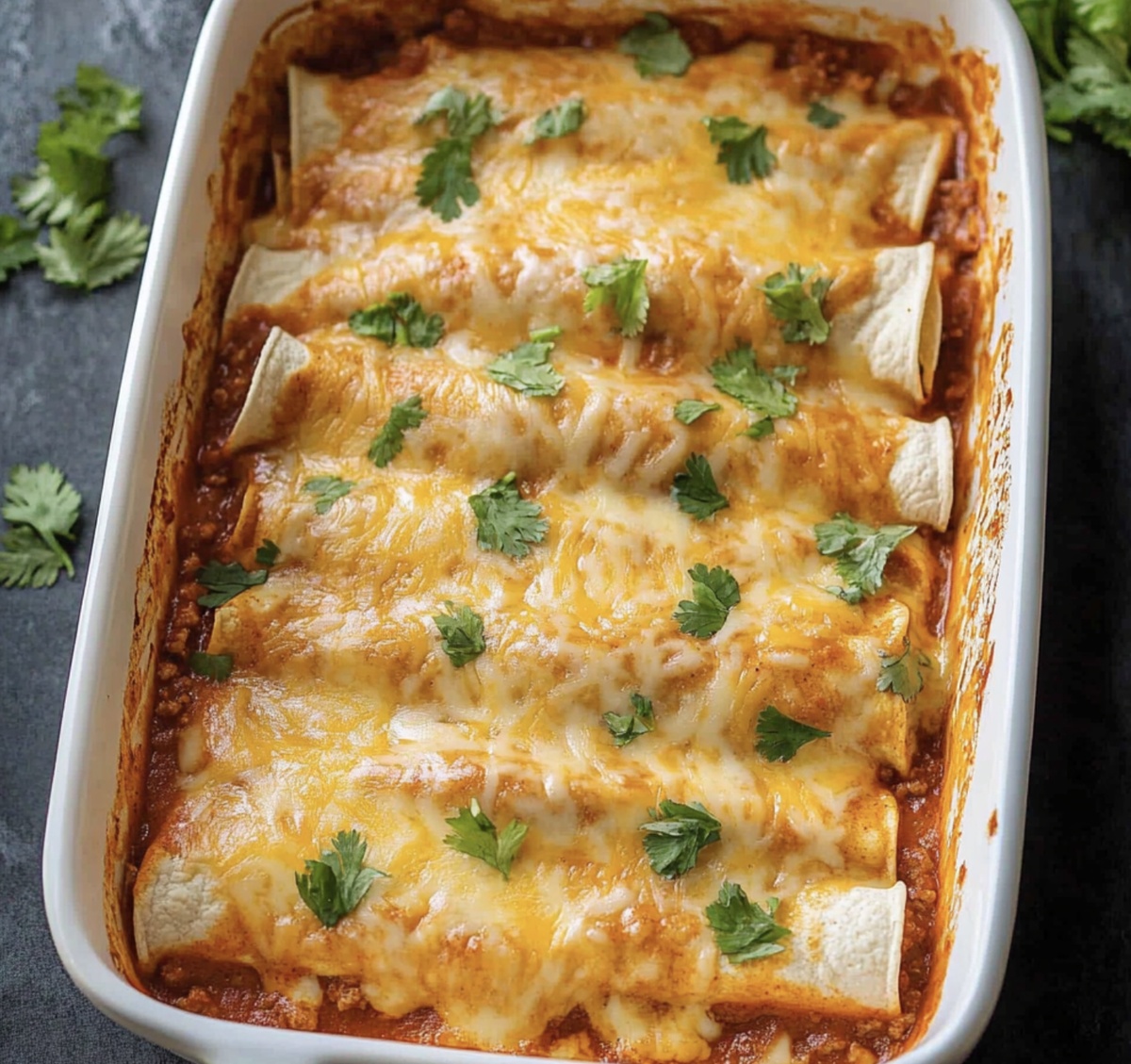 Cheesy Ground Beef Enchiladas Recipe