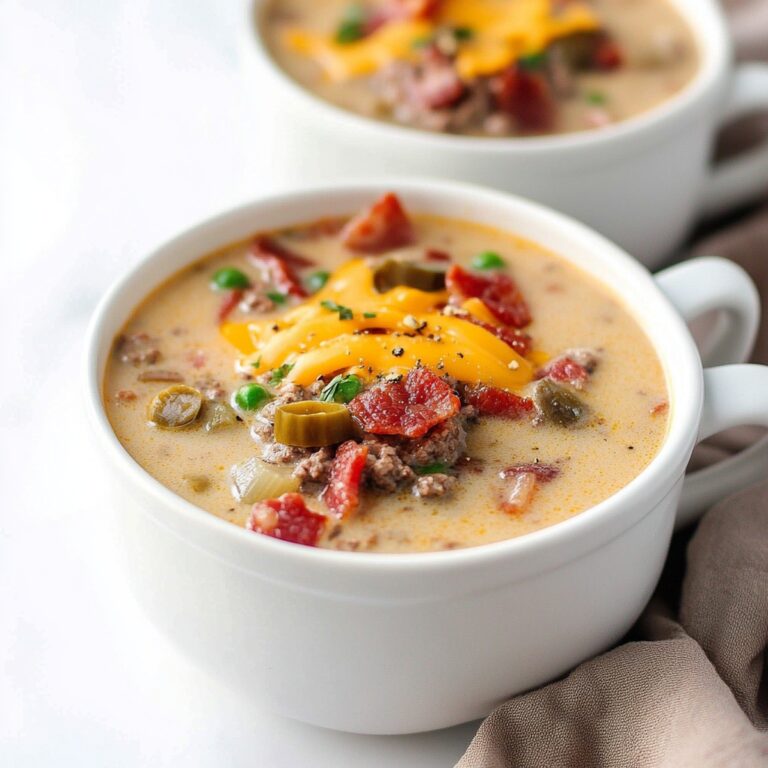 Hearty Keto Bacon Cheeseburger Soup Recipe