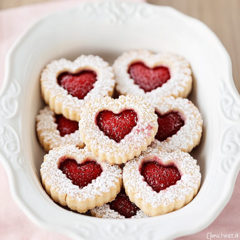 Linzer Strawberry Heart Cookies Recipe