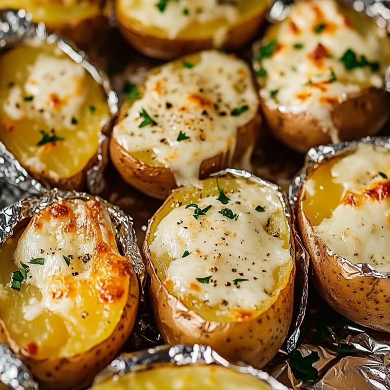 Crispy Baked Potatoes in Foil Packets with Parmesan Ranch Sauce Recipe