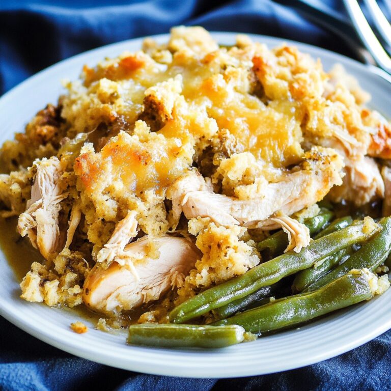 Hearty Crock Pot Chicken and Stuffing with Green Beans Recipe