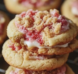 Heavenly Strawberry Cream Cheese Crumble Cookies Recipe