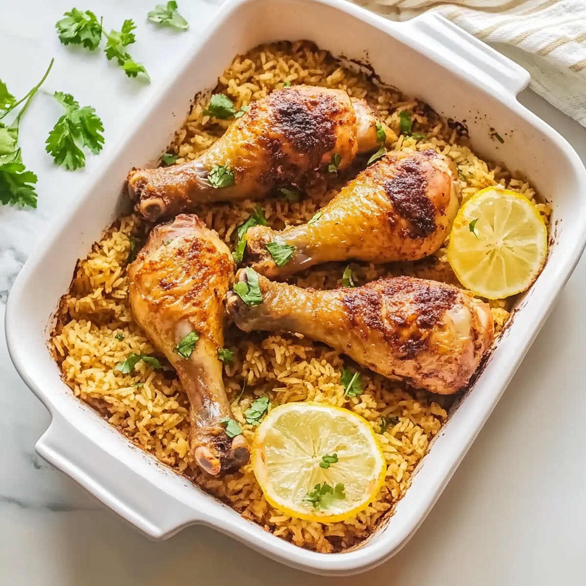 Crispy Baked Chicken Legs And Rice Recipe