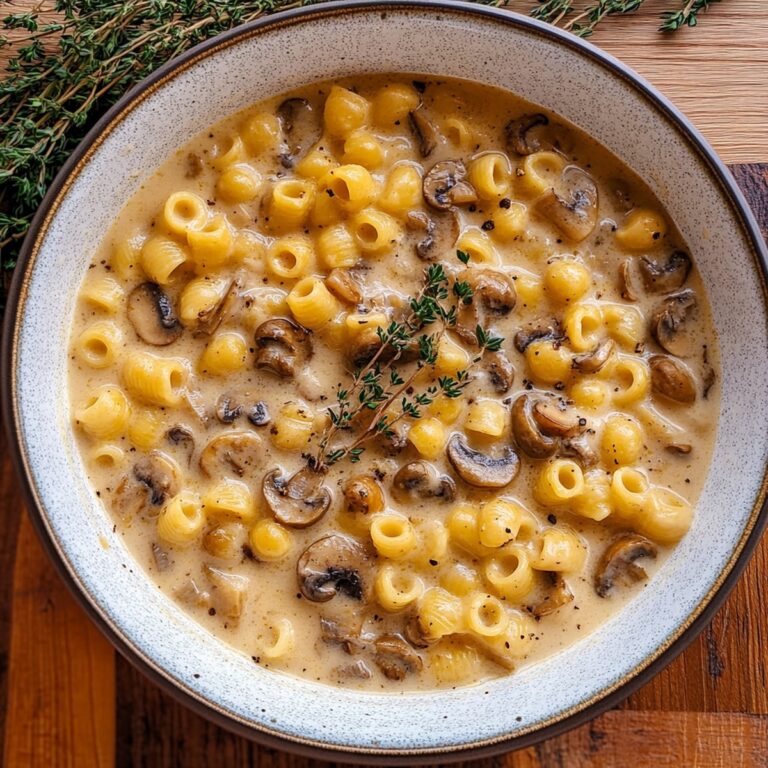 Silky Mushroom Pasta Soup Recipe