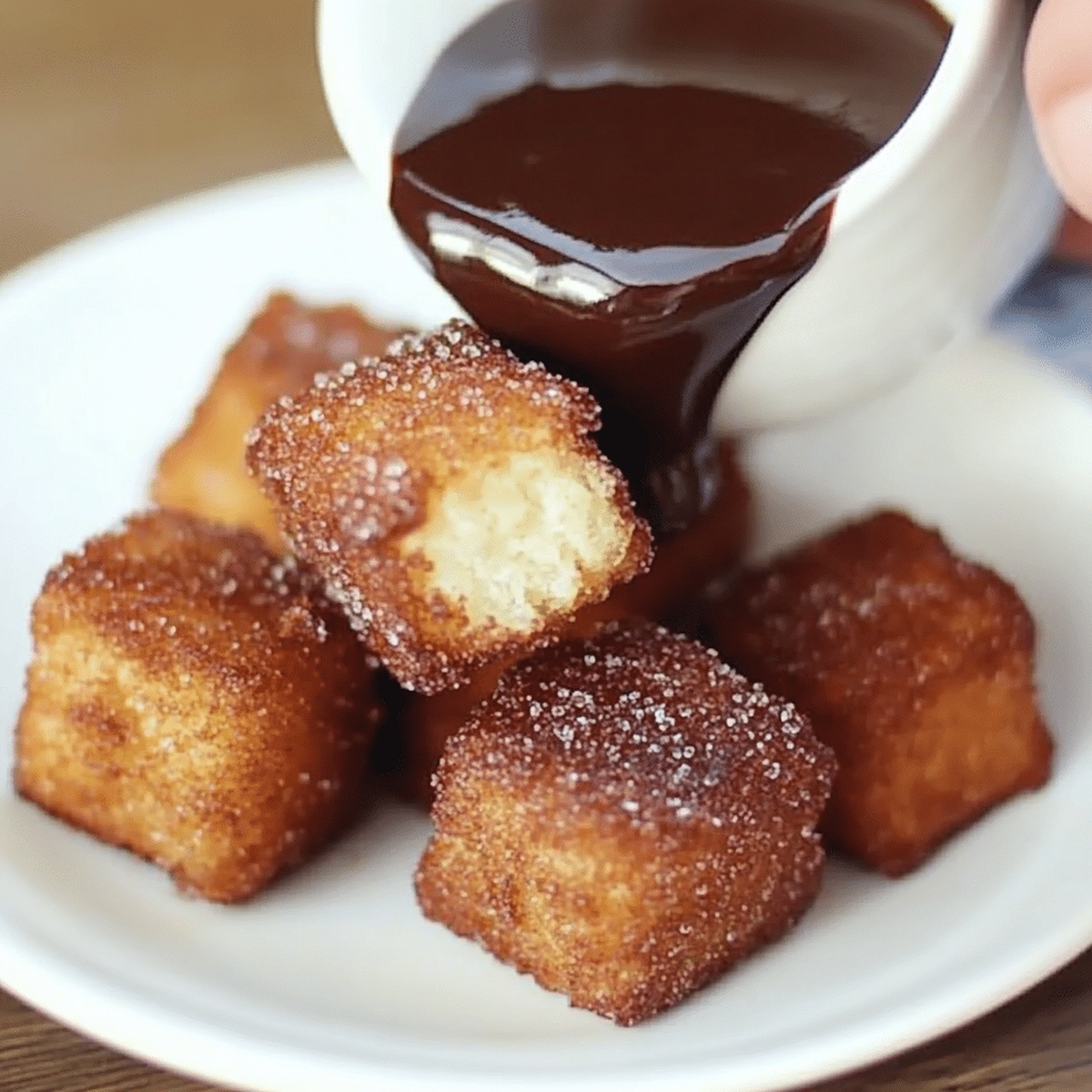 Churro Bites With Chocolate Dipping Sauce Recipe